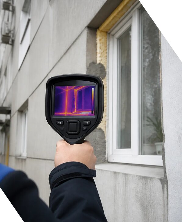 Поиск теплопотерь тепловизором для зданий в Вологде